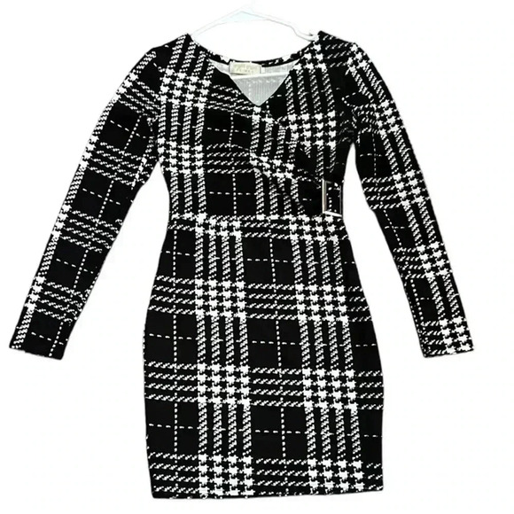 Feiman Houndstooth Bodycon Mini Dress S - Picture 1 of 5